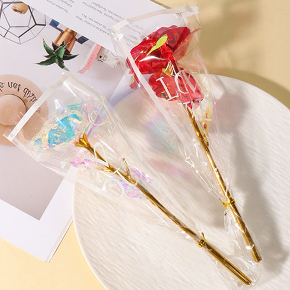 Photography Artificial Lighting - Glowing Gold Foil Rose Flower LED