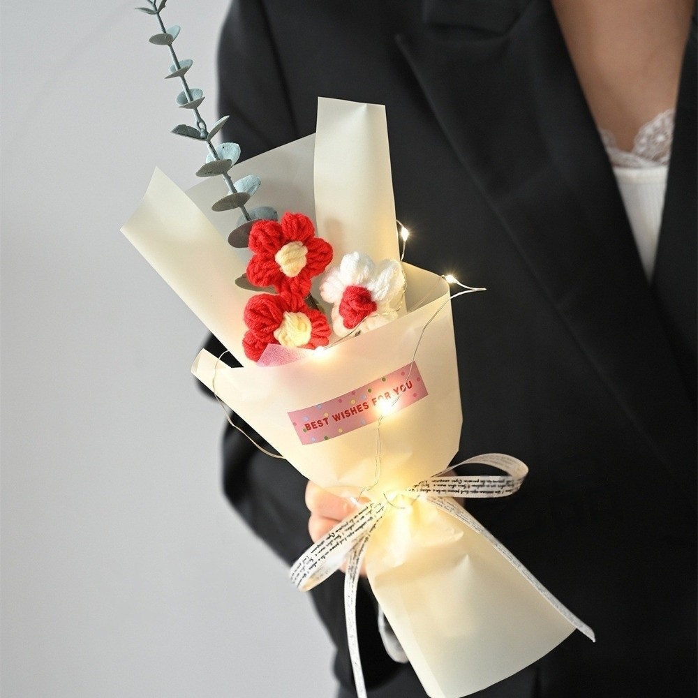 Knitted Crochet Flowers Bouque - огляд і ціна Photography Artificial Lighting