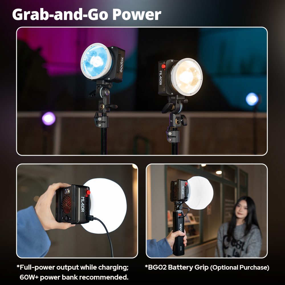Godox ML40Bi ML40R 40W Pocket  - огляд і ціна Photography Lighting Placement
