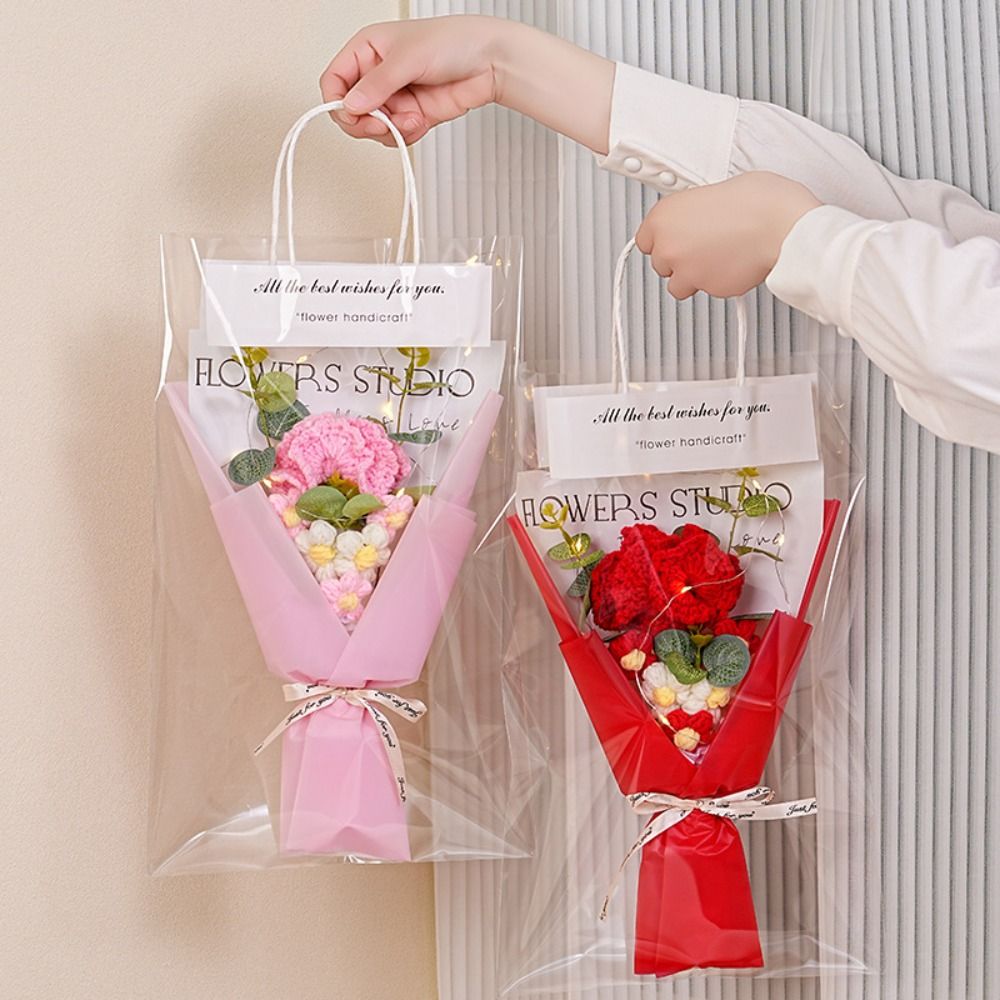 Knitted Crochet Flowers Bouque - огляд і ціна Photography Artificial Lighting