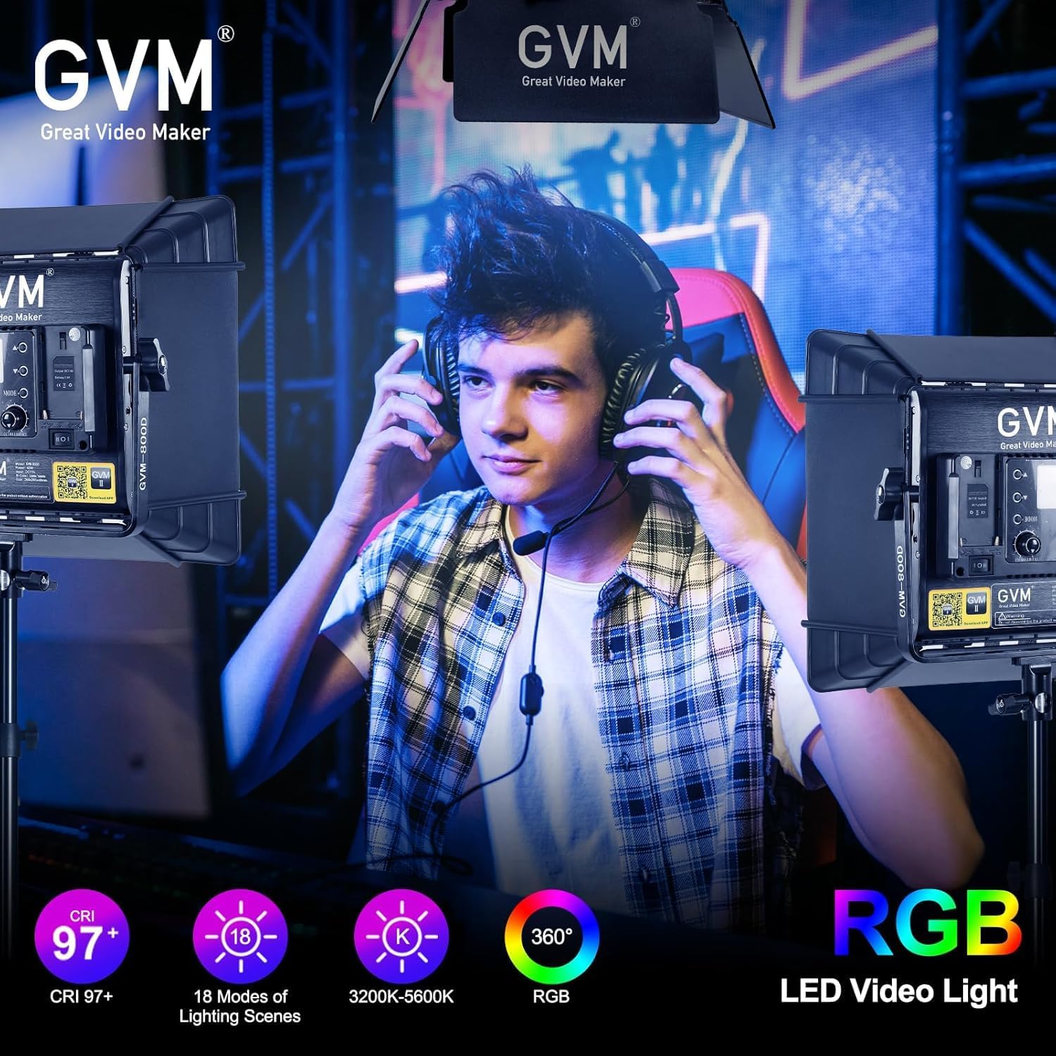 RGB LED Video Lighting Kit, 3- - огляд і ціна Photography Lighting Youtube