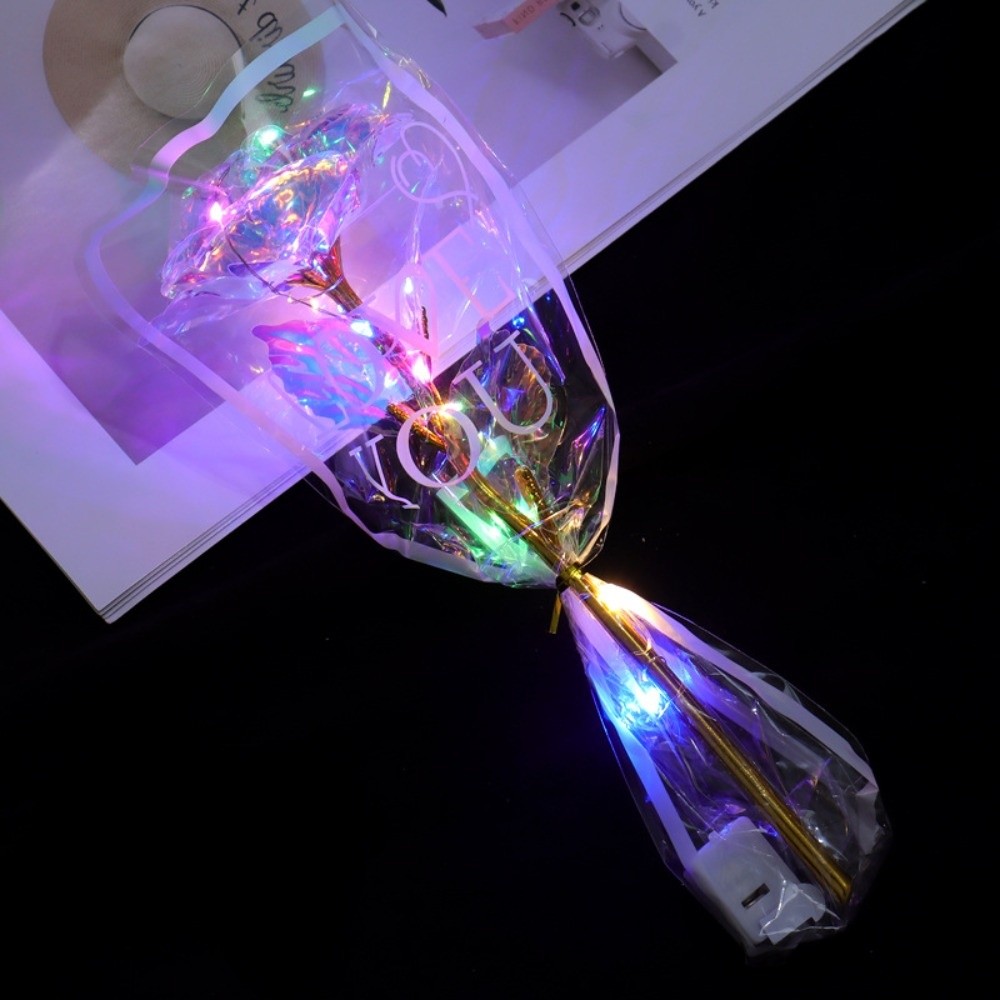Glowing Gold Foil Rose Flower  - огляд і ціна Photography Artificial Lighting